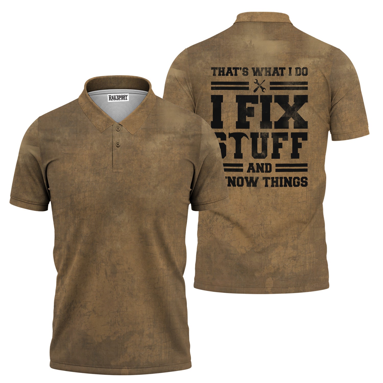 I Fix Stuff And I Know Thinks Retro Mechanic Polo shirt, Father’s Day Mechanic Shirt, Gift Idea For Him