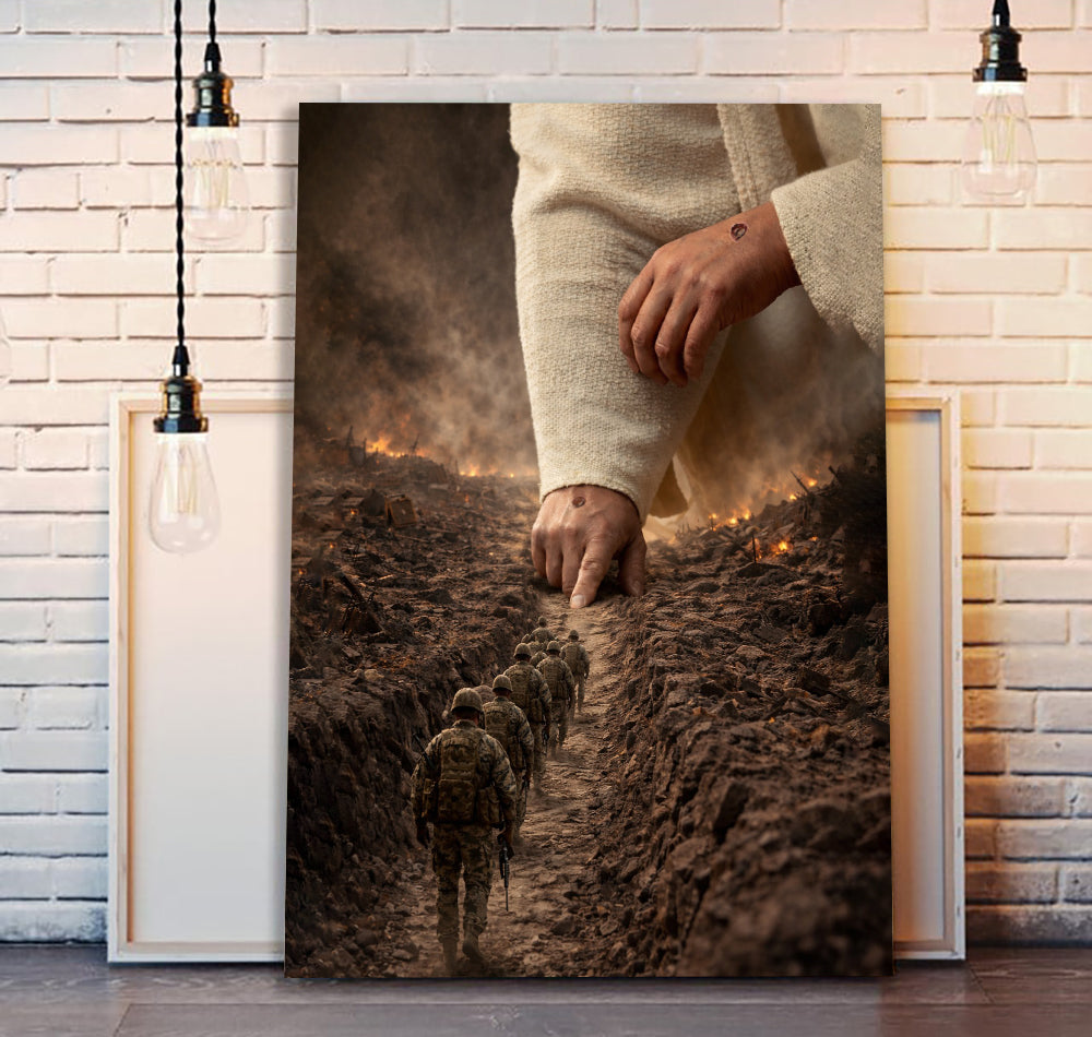 Jesus Path Make For Soldier Canvas Wall Art, Christian Military Canvas for Veterans & Faith Home Decor Gift For Veteran Home Decor