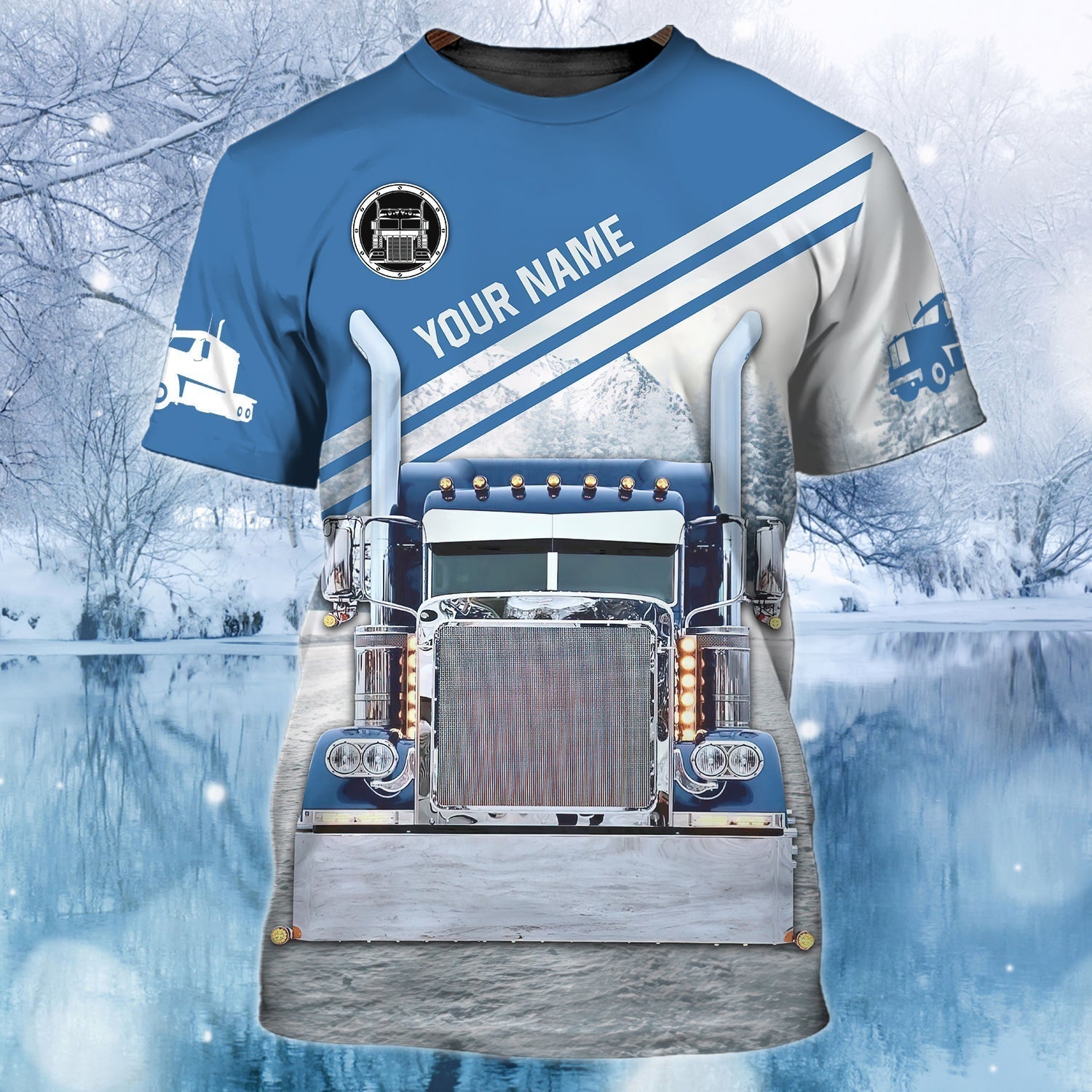 Customized Trucker T Shirt, 18 Wheels Move The World, Custom 3D Trucker Shirt For Men