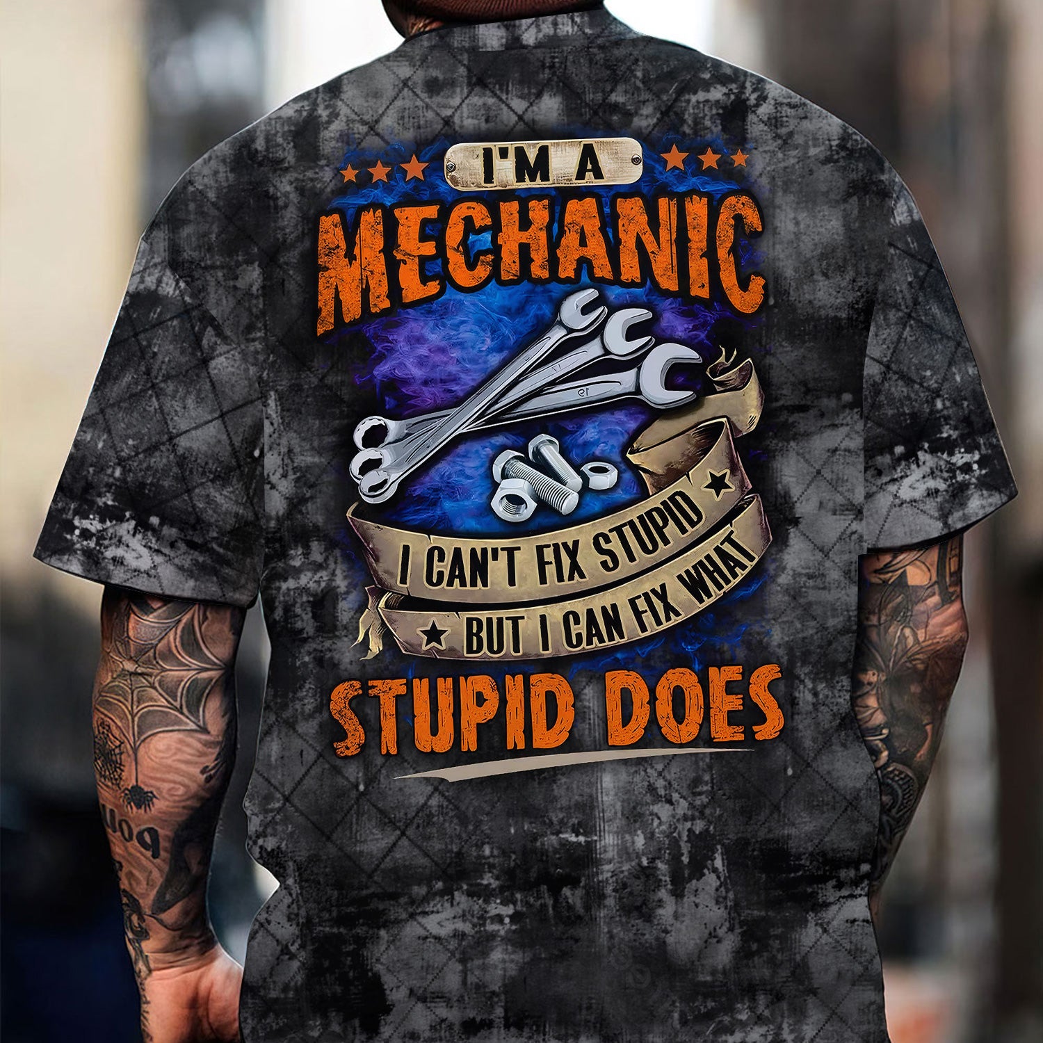 I’m a Mechanic I Can’t Fix Stupid Shirt, Funny Auto Repair Shirt, Garage Workwear Tee, Car Repair Graphic Top, Gift for Mechanics and Men