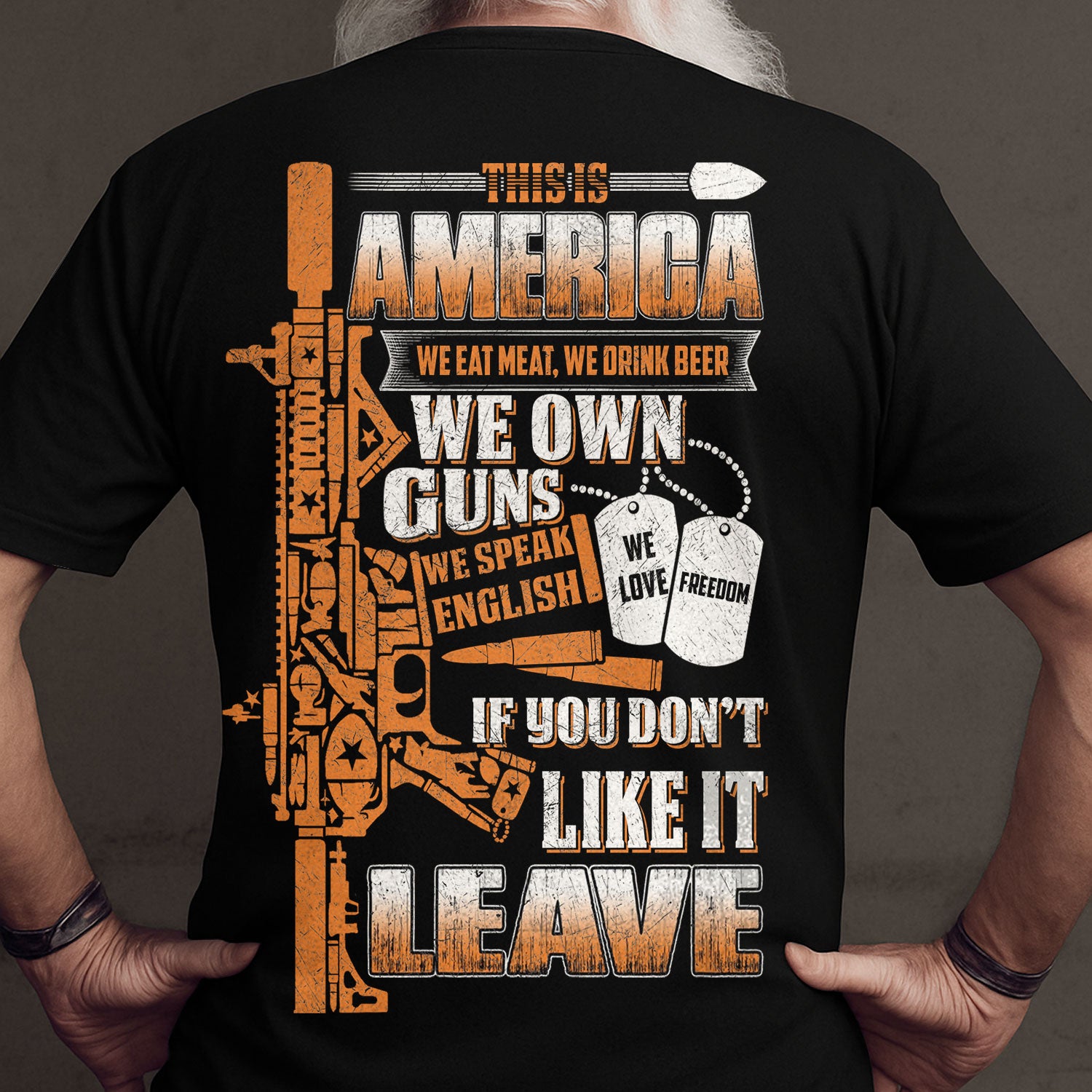 This Is America Shirt, We Eat Meat We Drink Beer We Own Guns, Patriotic Tee, USA Flag Tee, Freedom Gift for Men
