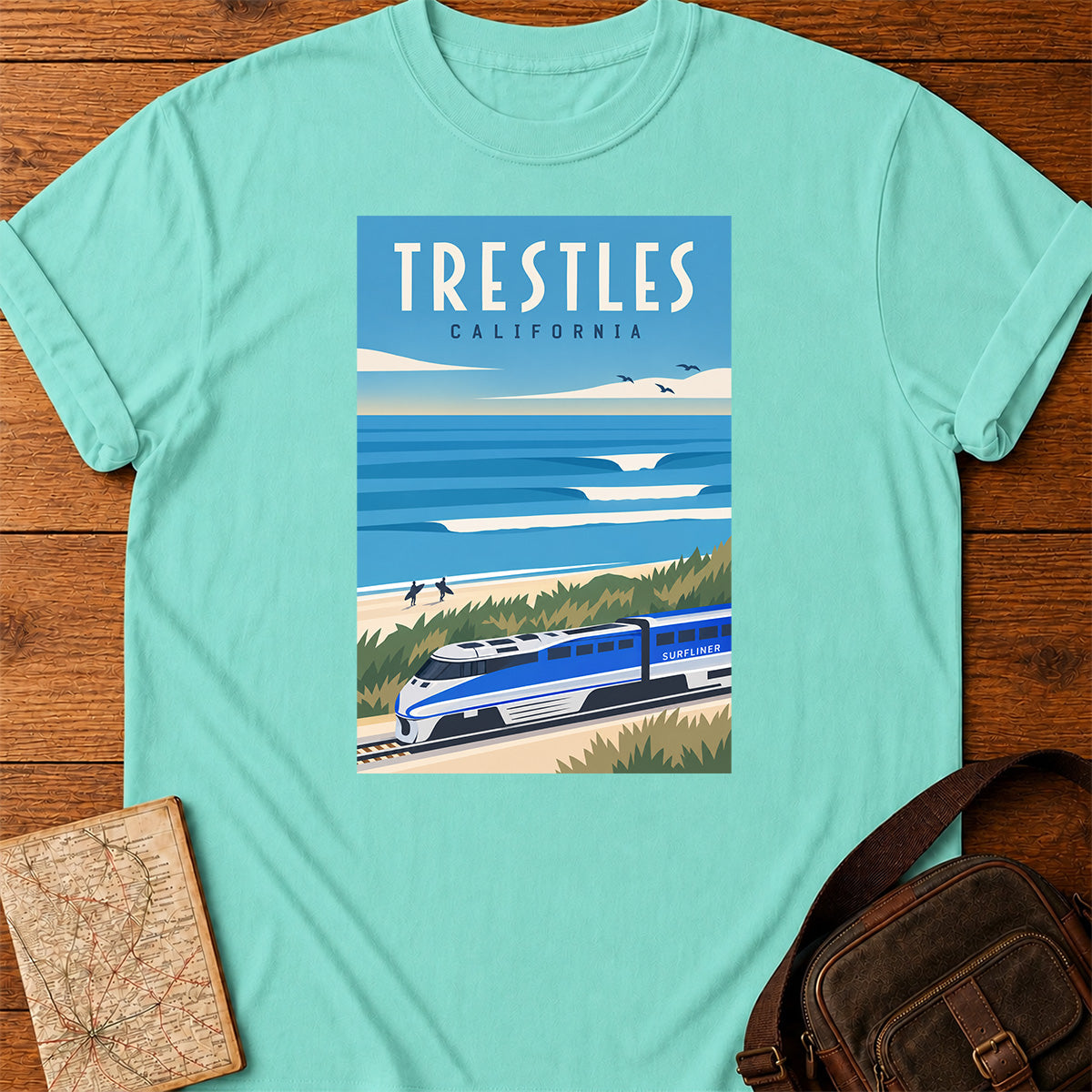 Train To Trestles Beach California T-shirt