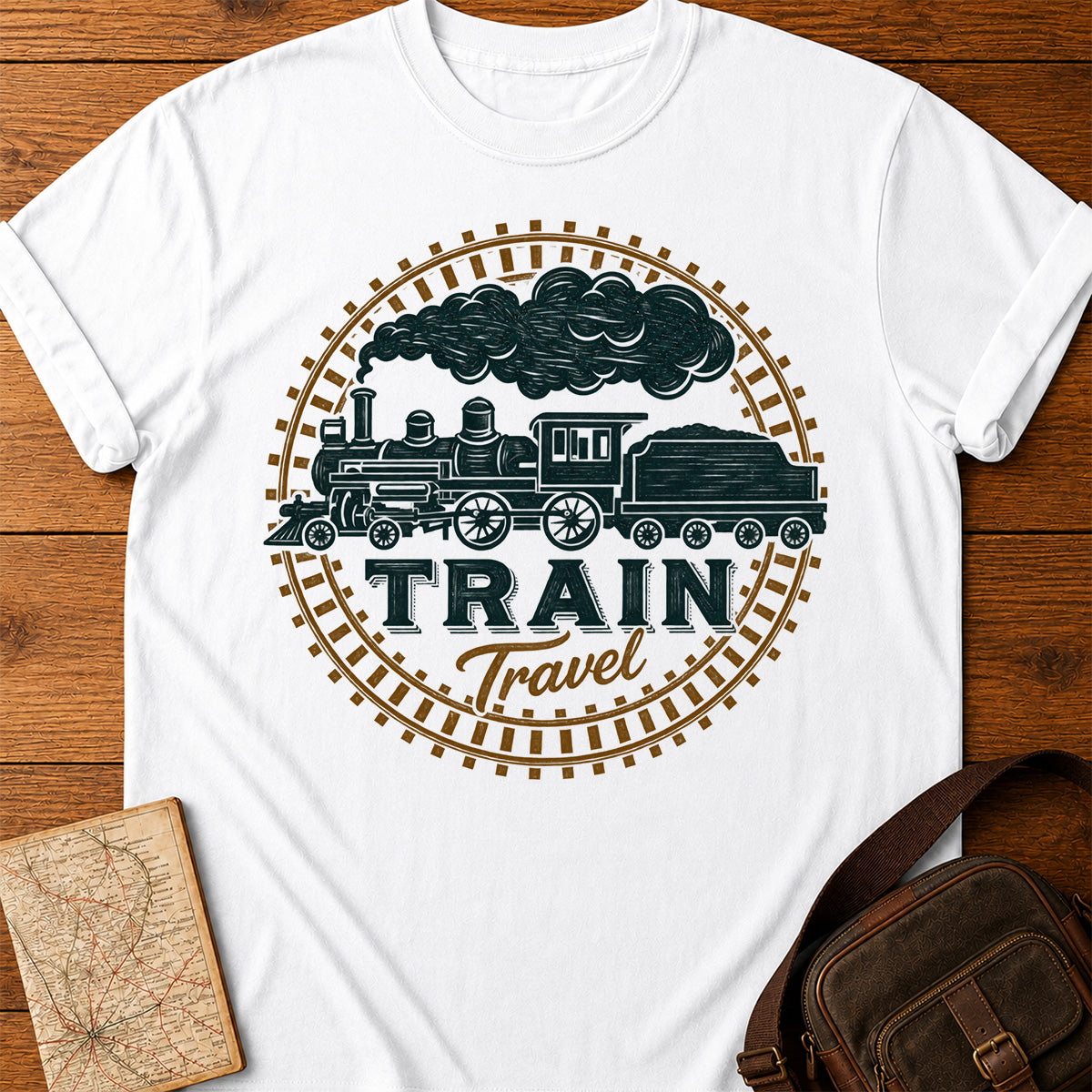 Classic Train Travel Badge T-Shirt