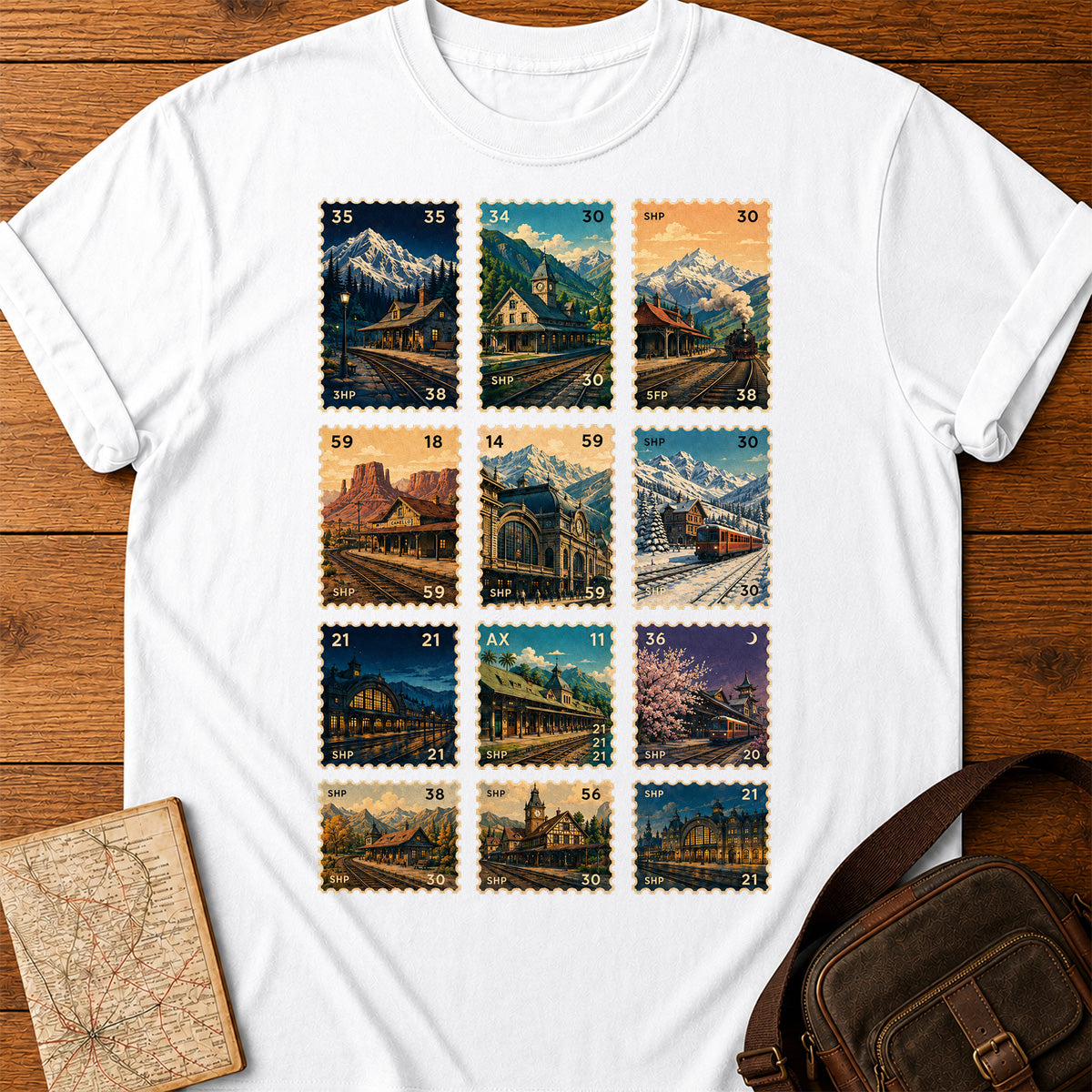 Railway Stamp Collection T-Shirt