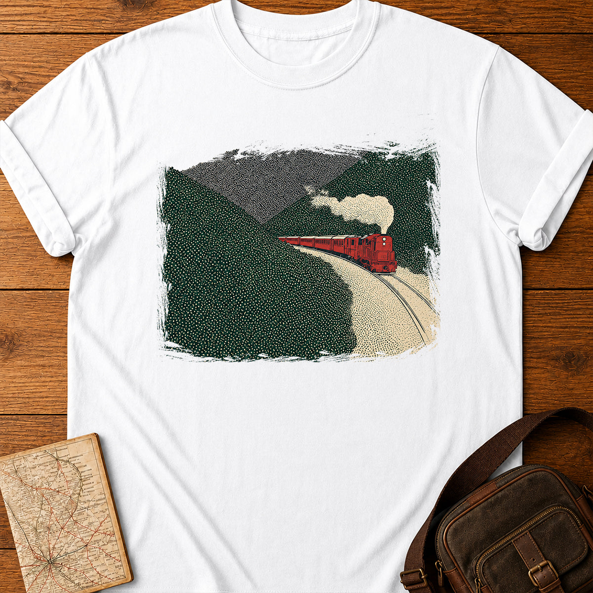 Vintage Locomotive Wanderlust T-shirt