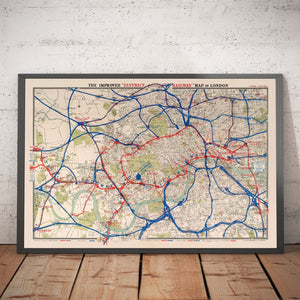 Old London District Railway Map, 1884, Third Edition - Early Underground Piccadilly, Circle, District Tube Map