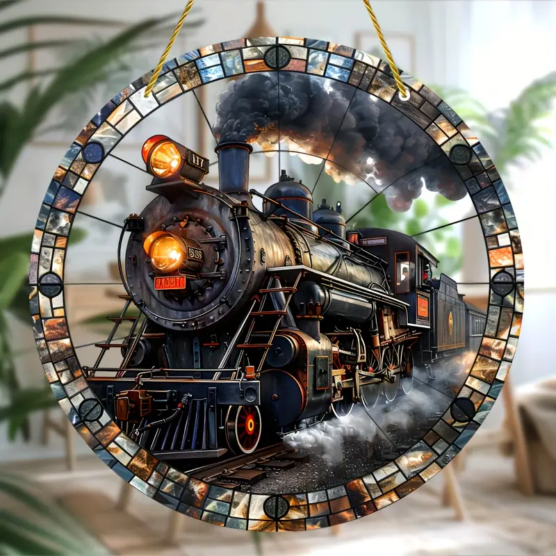 Railspirit Vintage Steam Train Suncatcher Nostalgic Locomotive Theme Home Decoration