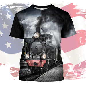 Railspirit Unique Vintage Train Unisex T Shirt All Over Print
