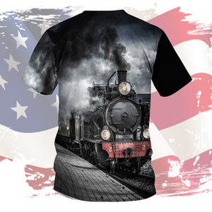 Railspirit Unique Vintage Train Unisex T Shirt All Over Print