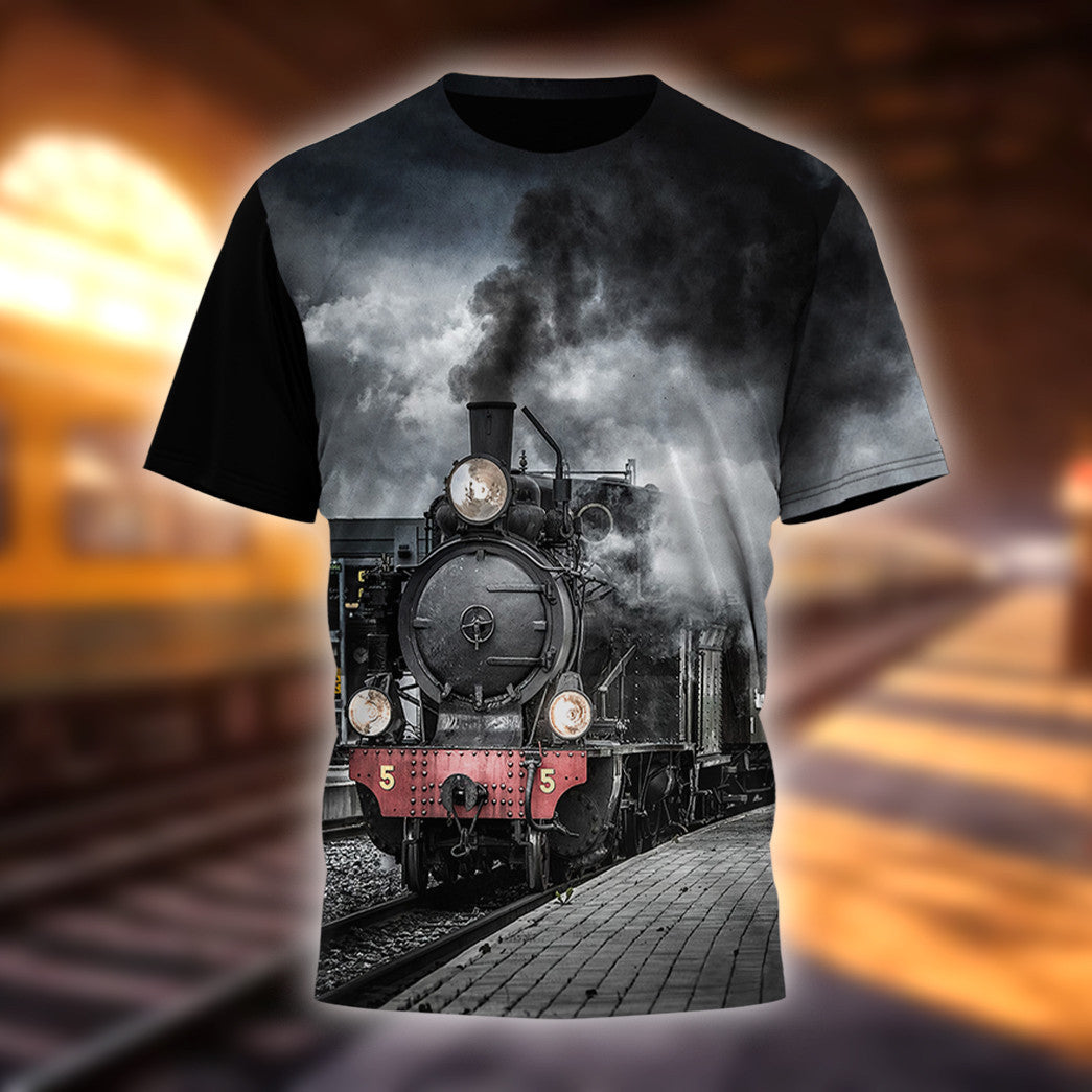 Railspirit Unique Vintage Train Unisex T Shirt All Over Print