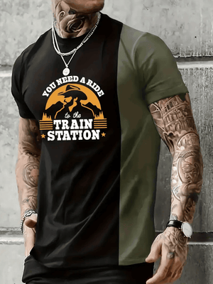 Railspirit You Need A Ride To The Train Station Printed Train T Shirt