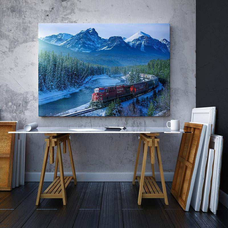 Railway Single Canvas Rectangle Railway 04165 Wrapped Canvas 16x24