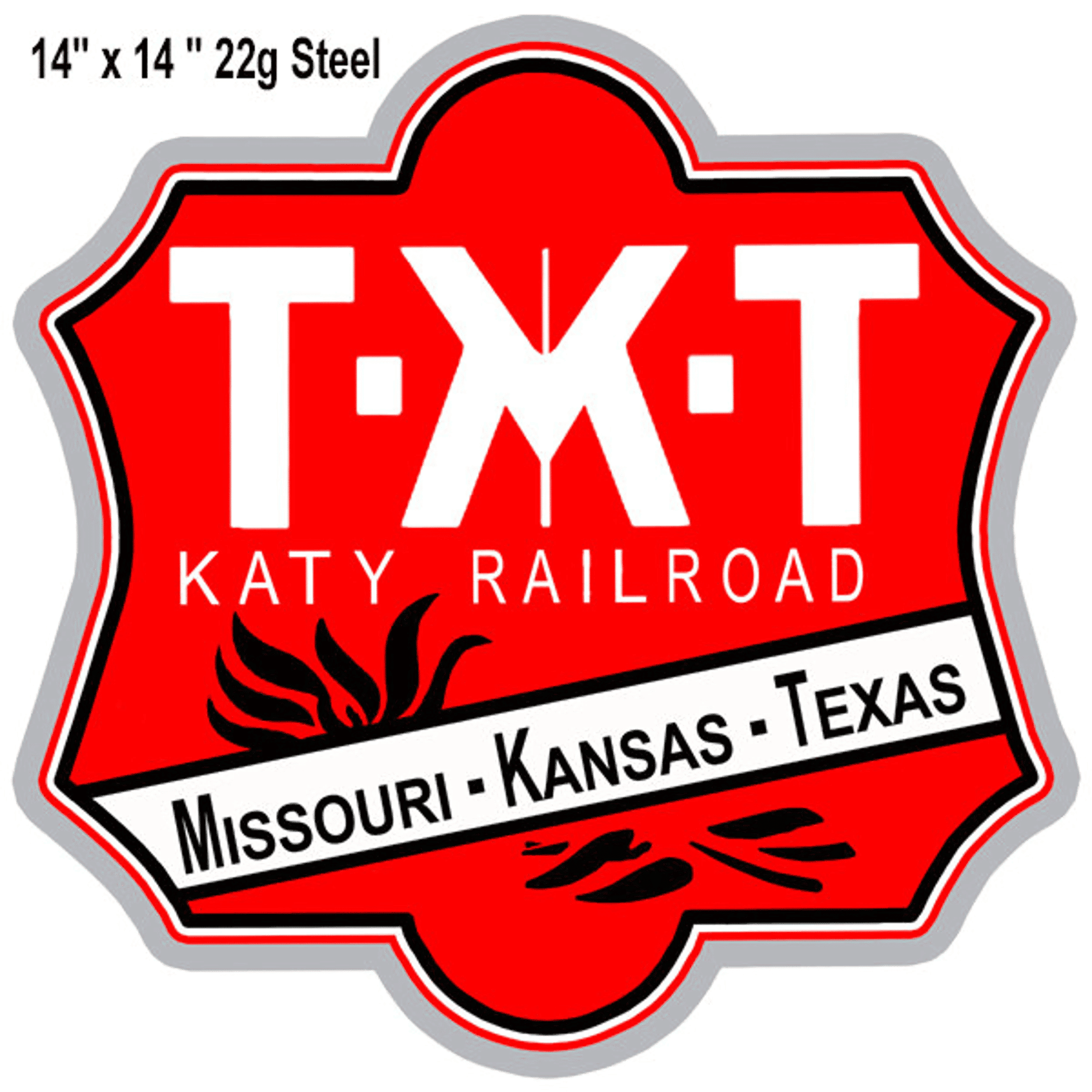 Railspirit Mkt Katy Railroad Laser Cut Out Reproduction Sign Vintage Style Retro Home Decor Garage Art