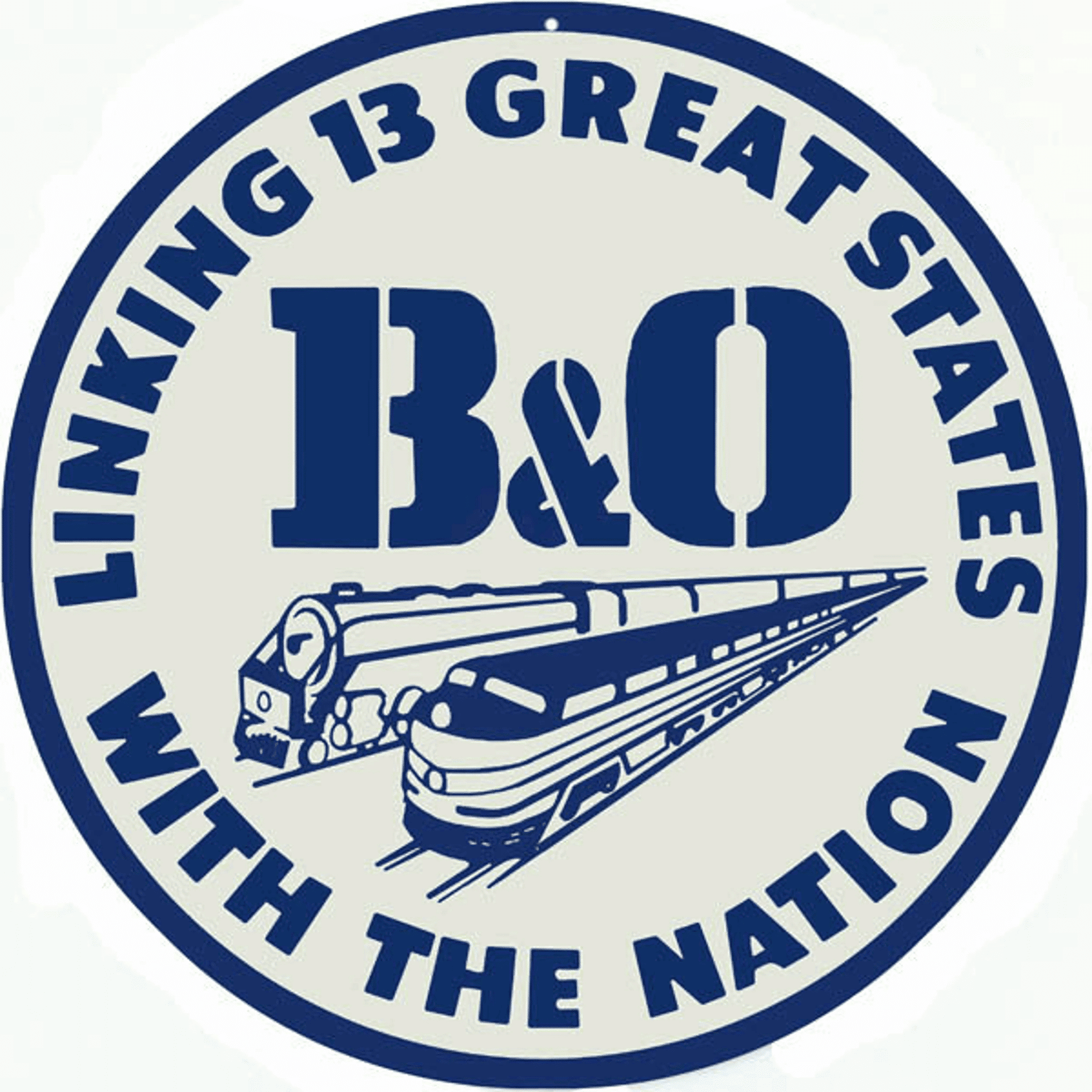 Railspirit B&O Railroad Railroad Sign Aged Style Metal Sign Vintage Style Retro Garage Art