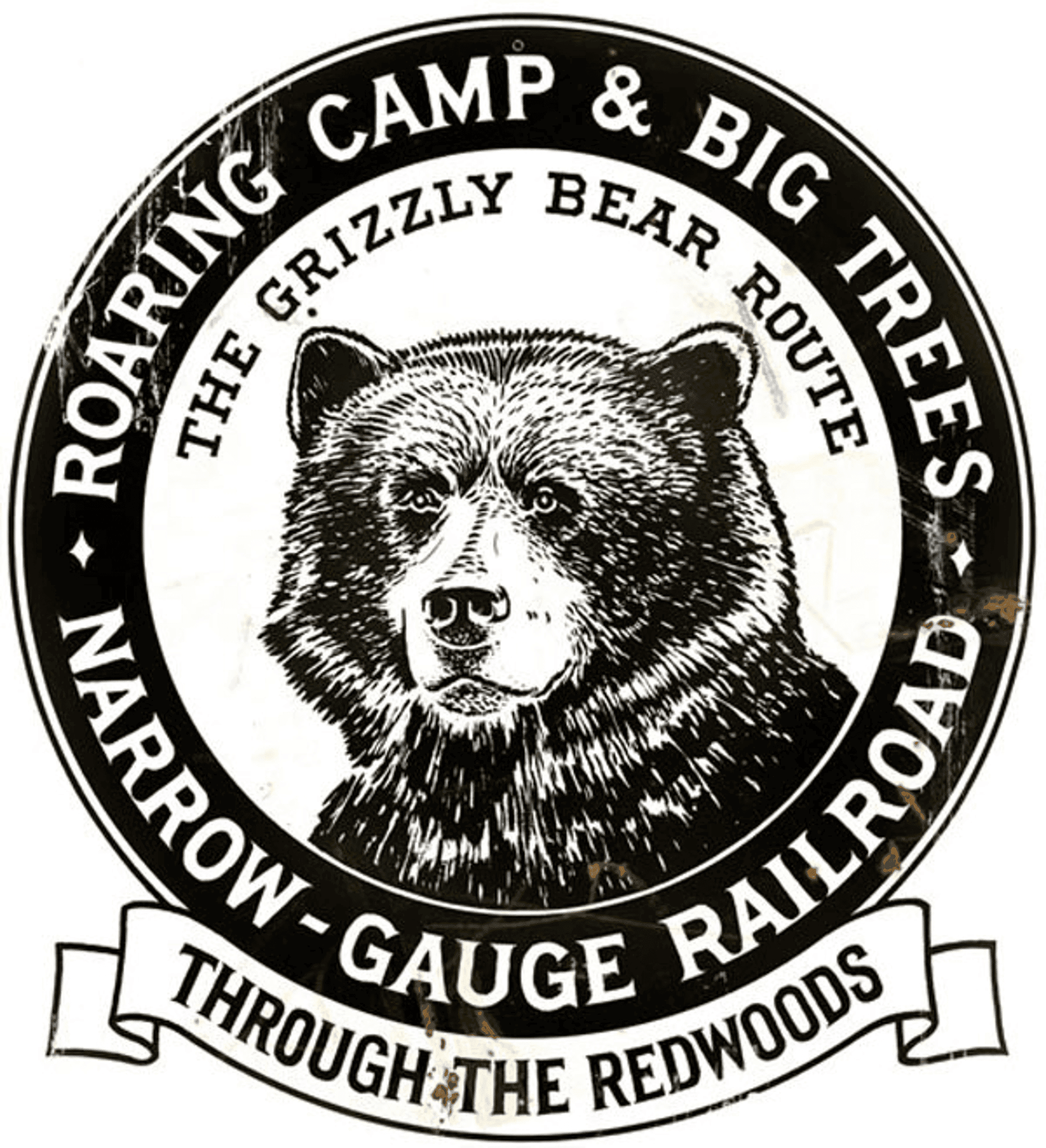 Railspirit Roaring Camp Grizzly Route Narrow Gauge Railroad Metal Sign - Vintage Style Advertising Home Decor Wall Art