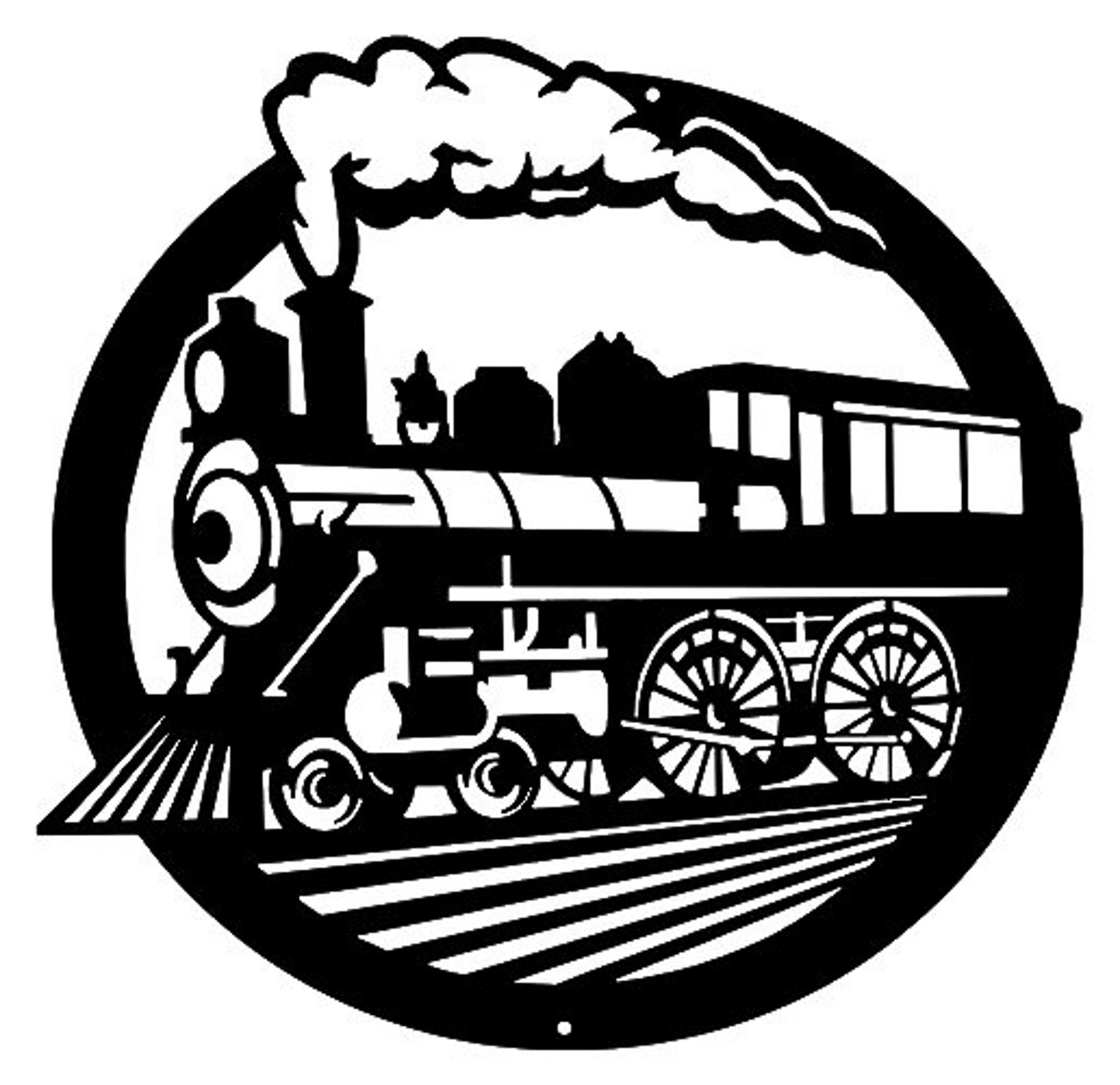 Railspirit 440 Train Engine Railroad Laser Cut Faux Copper Or Black Silhouette Metal Script Art Sign Train Wall Decor Art