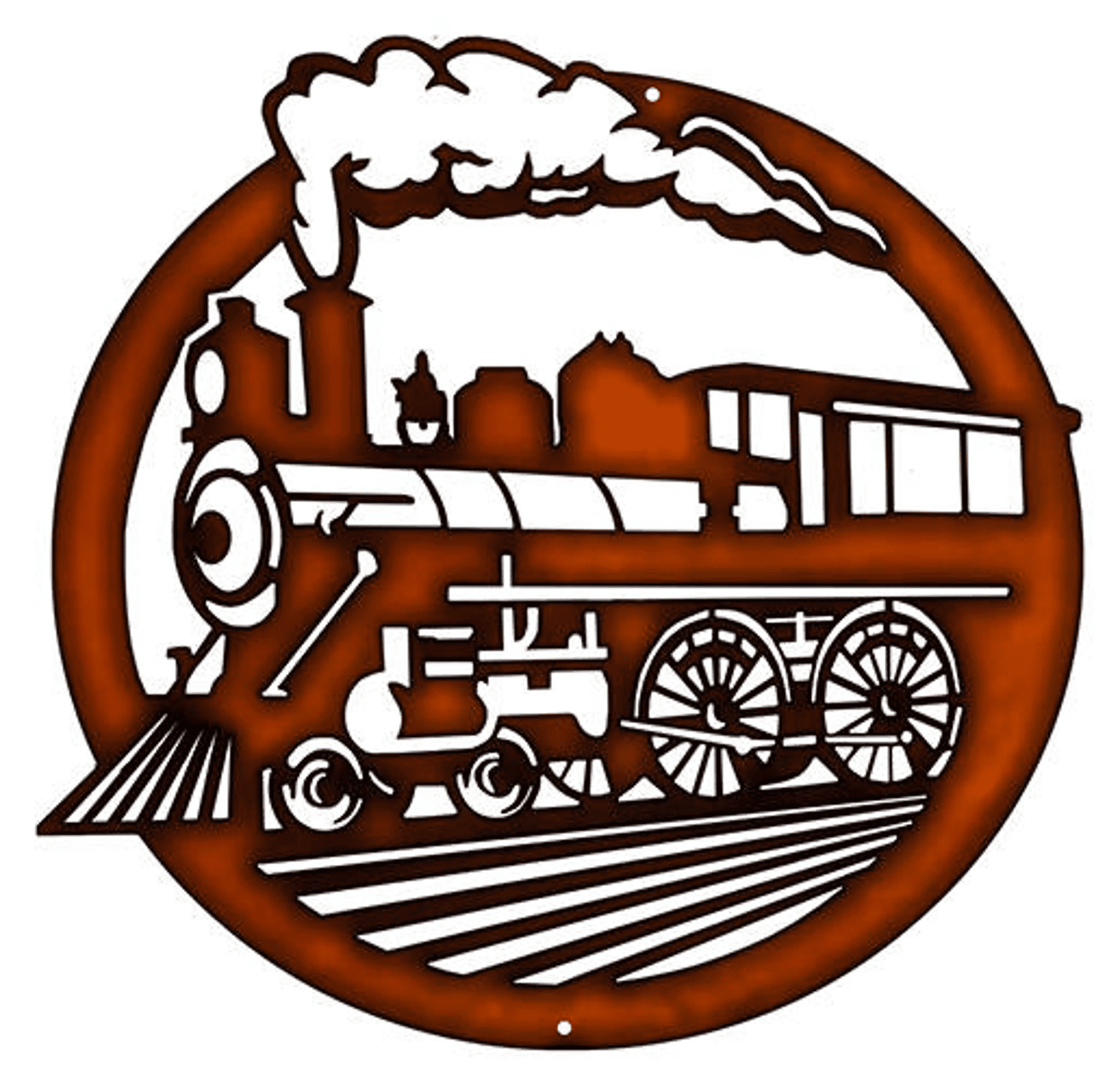 Railspirit 440 Train Engine Railroad Laser Cut Faux Copper Or Black Silhouette Metal Script Art Sign Train Wall Decor Art