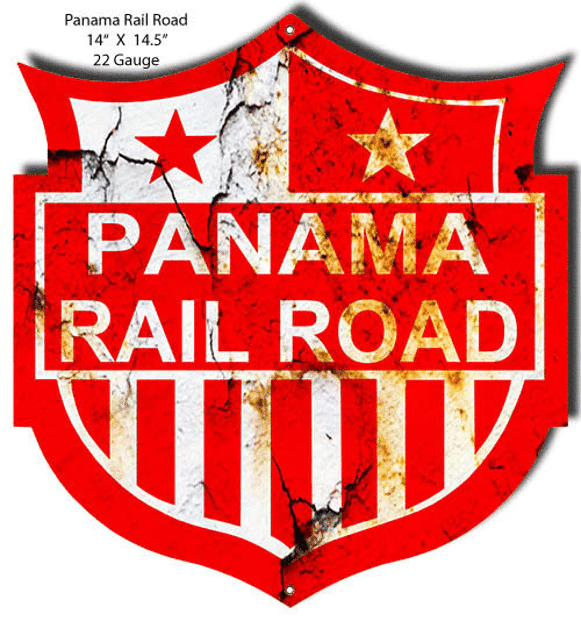 Railspirit Panama Railroad Metal Sign Vintage Style Retro Garage Art