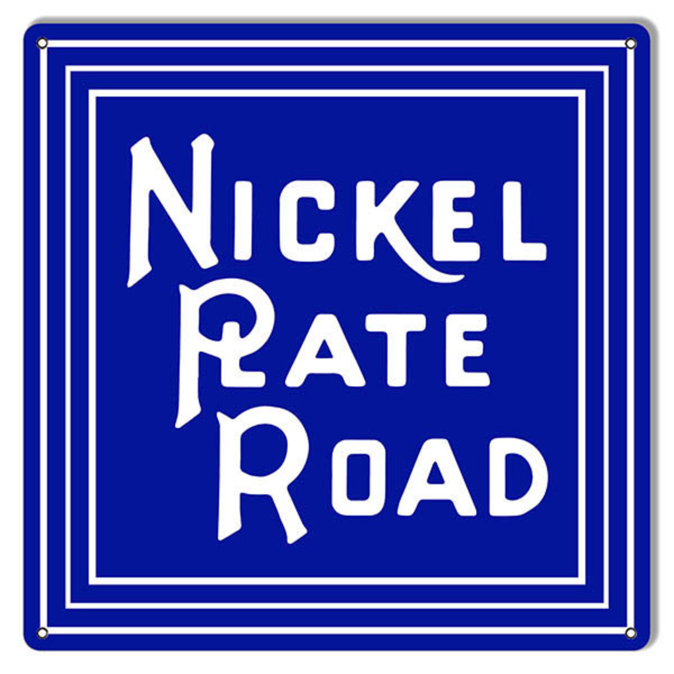 Railspirit Nickel Rate Road Railroad Sign Metal Sign Vintage Style Retro Home Decor Garage Art