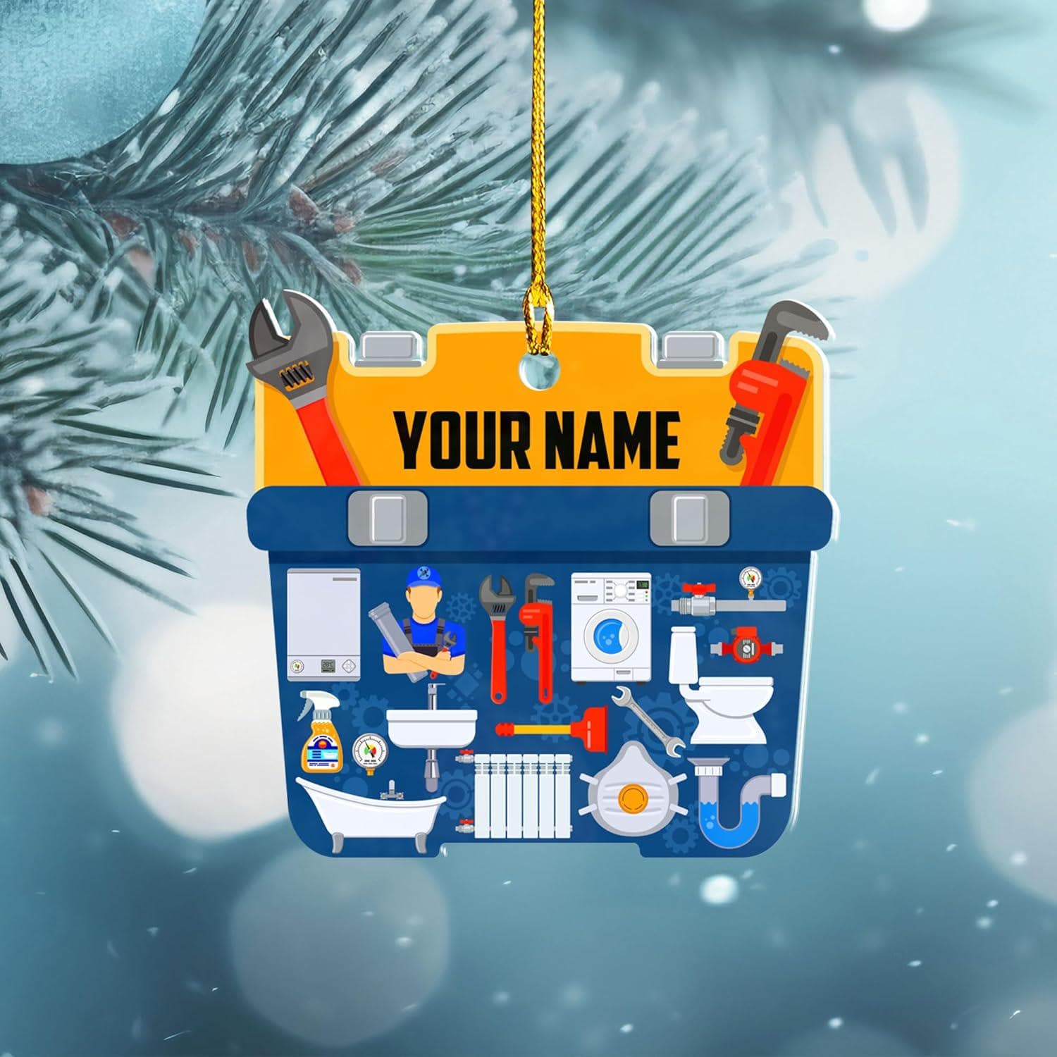 Plumber Ornament 2025, Christmas Ornaments, Handyman Ornament, Toolbox Christmas Ornament, Tool Ornaments For Plumbers 2025 Handyman Gifts