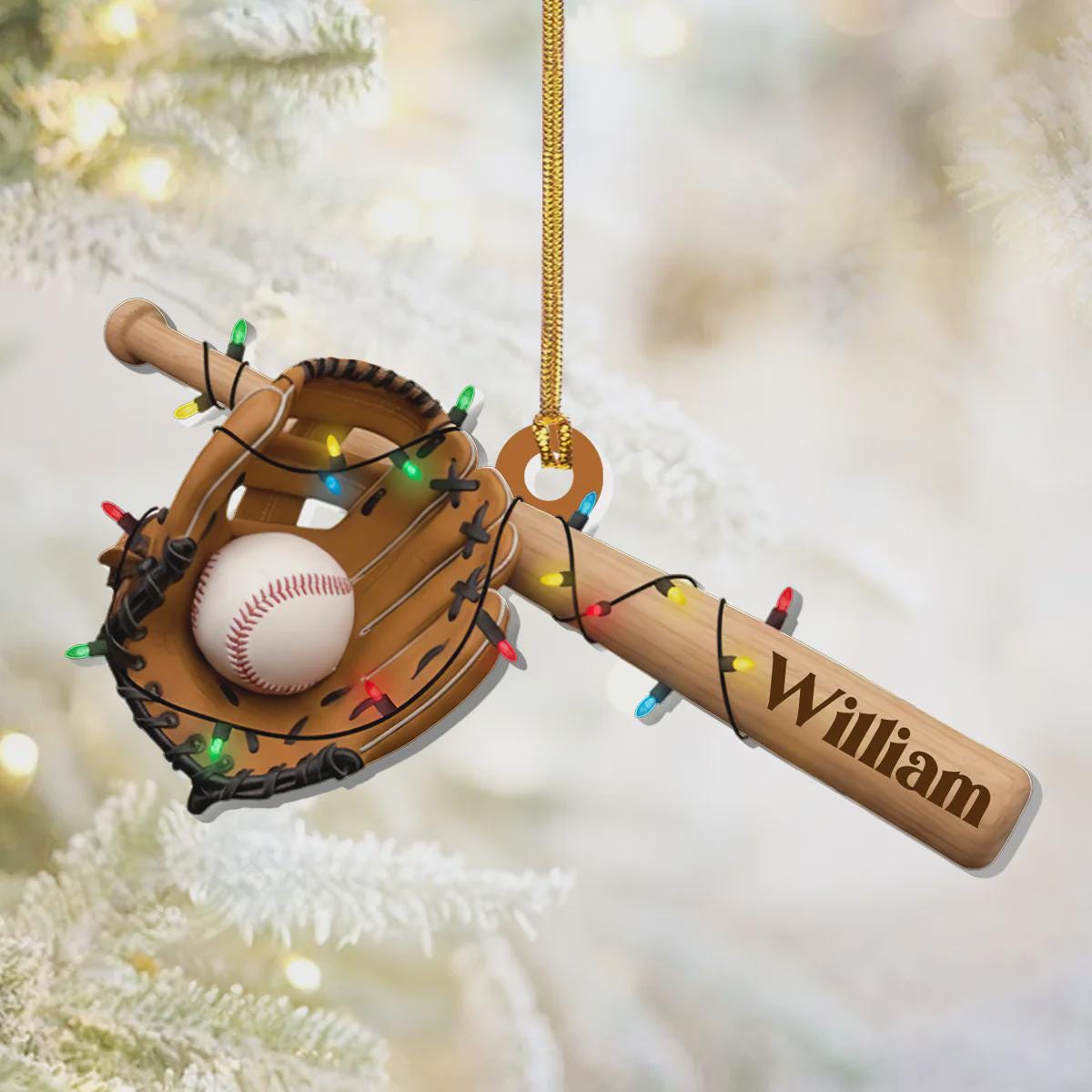 Light Up Baseball Christmas Personalized Acrylic Ornament, Baseball Ornament,Baseball Player,Baseball Keepsake,Baseball Team,Baseball Lovers