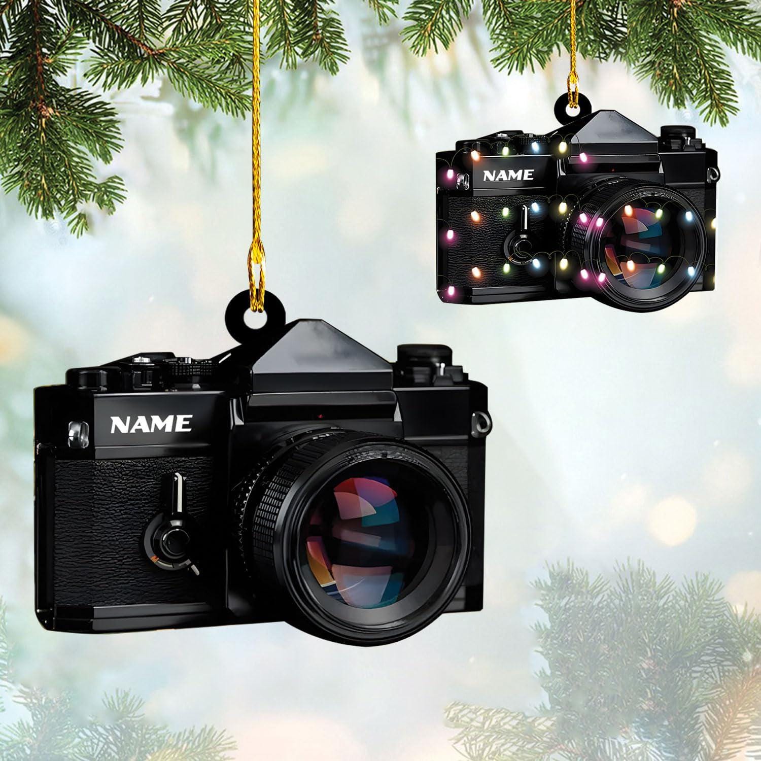 Personalized Camera Ornament, Camera Ornaments for Christmas Tree, Film Camera Christmas Ornament, Gift Photography, Photographer Lover Gift