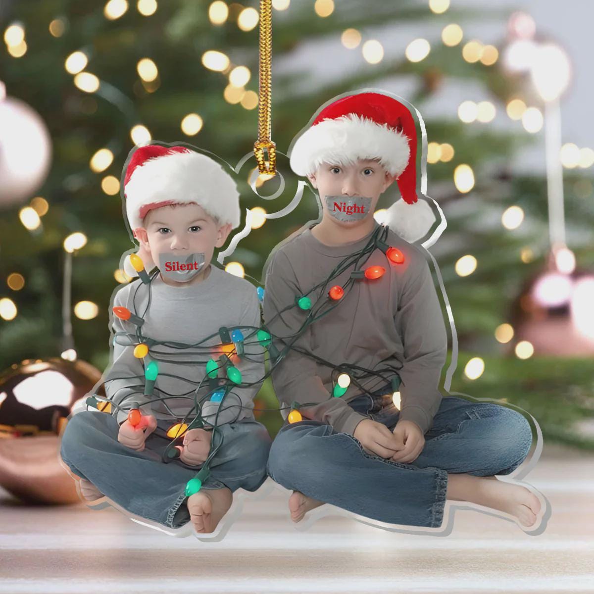 Funny Christmas Family Members Photo Personalized Acrylic Ornament,Custom Acrylic Picture Ornament,Personalized Keepsake Gift,Funny Ornament