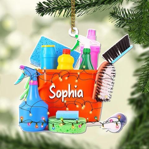 Personalized Housekeeping Christmas Ornament, Housekeeping Keepsake, Janitor Cleaning Lady Ornament, Cleaning Service Christmas Ornament