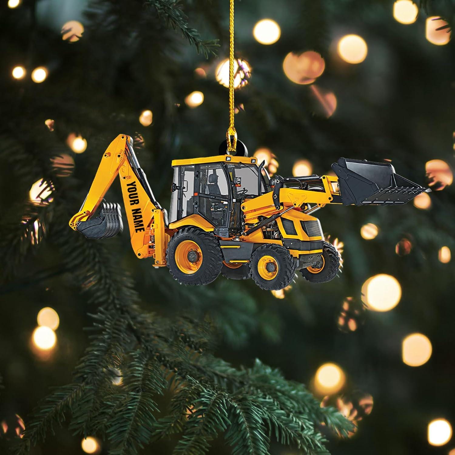 Personalized Excavator Christmas Ornament, Excavator Ornament, Excavator Gift 2025, Heavy Equipment Ornaments, Construction Vehicle Worker