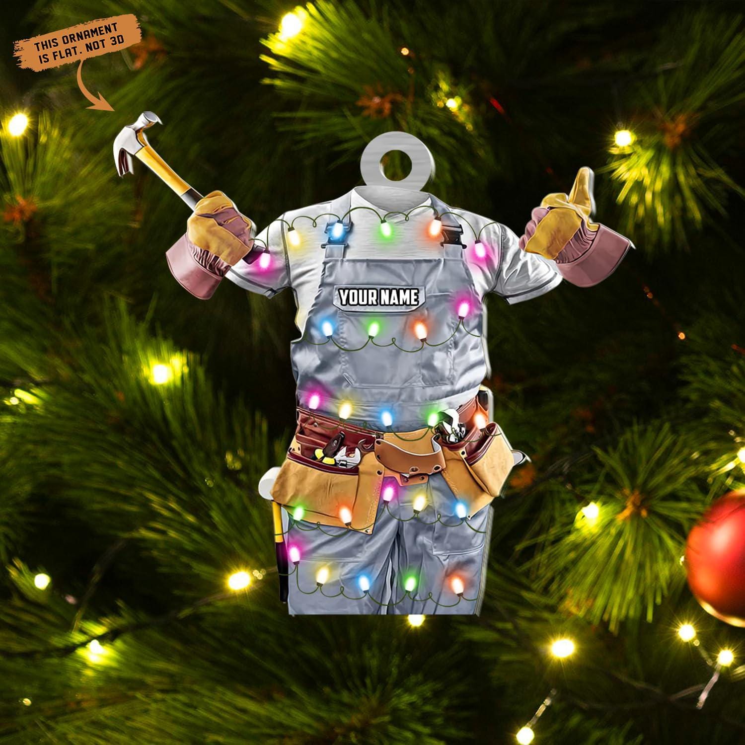 Personalized Carpenter Ornament, Carpenter Christmas Ornament 2025, Woodworker Handyman Ornament, Construction Ornament, Tool Ornament
