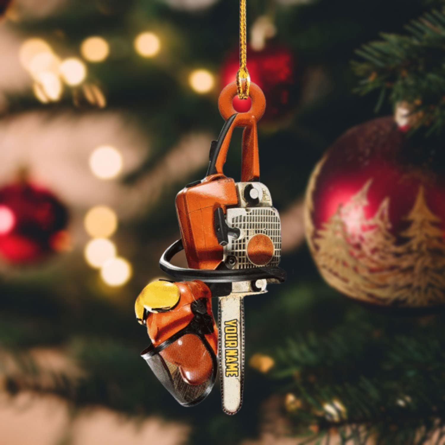 Personalized Arborist Ornaments, Arborist Photo Ornament, Carpenter Ornaments Woodworking Woodworker Logger Lumberjacks Tree Climber