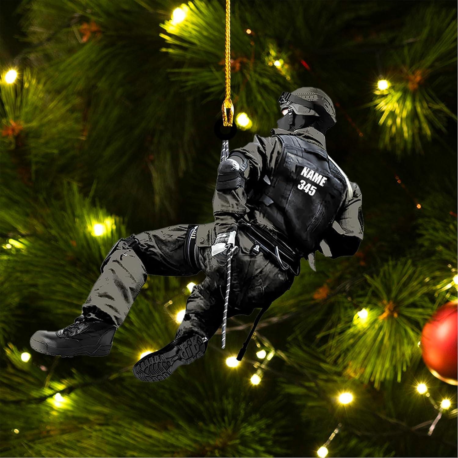 Personalized Police Ornaments, Police Christmas Ornament, Police Hanging Ornament Printed, Police Officer Ornament, Police Hat, Police Car