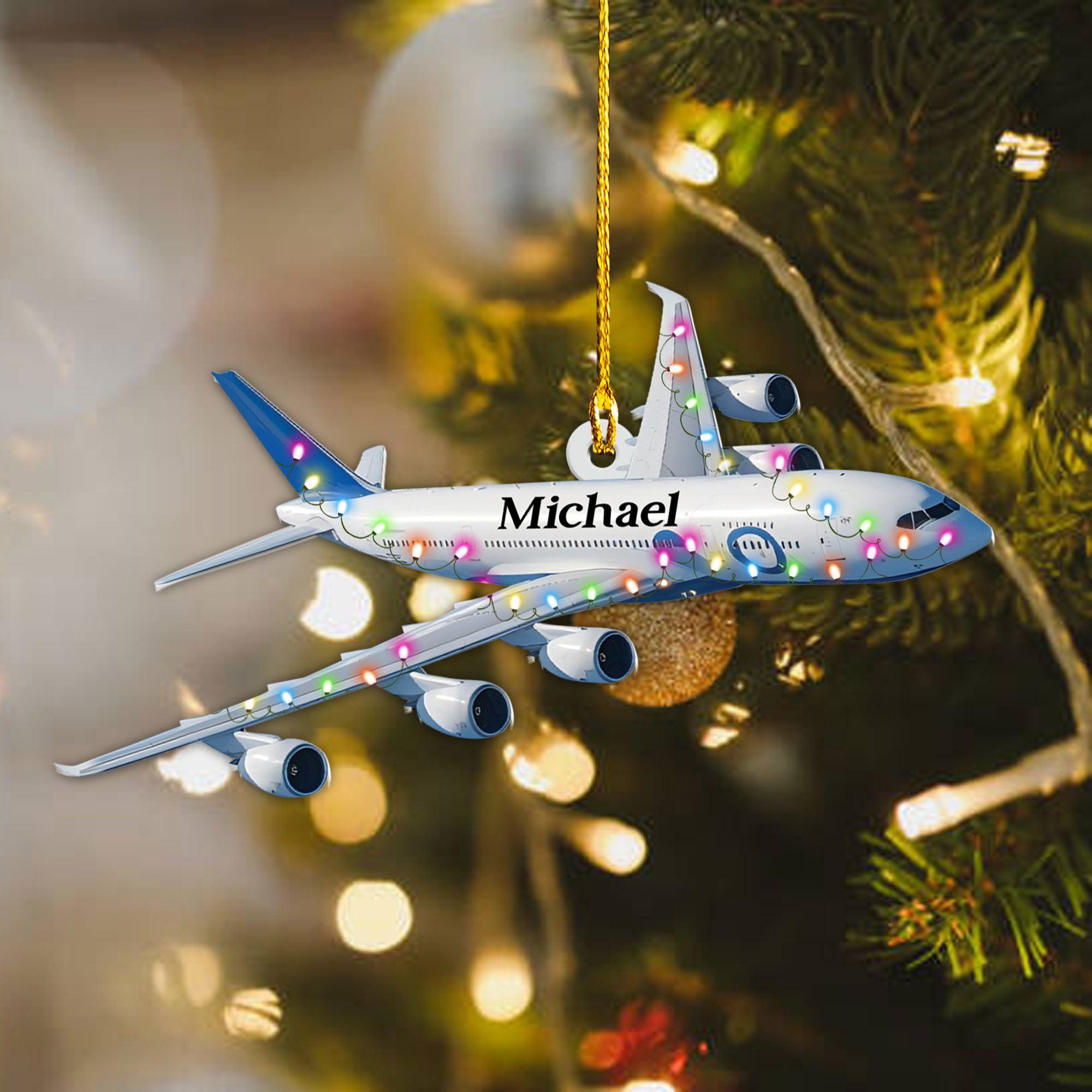 Personalized Airplane Christmas Ornaments 2025, Pilot Christmas Tree Ornament, Travel Ornaments, Airplane Ornament, Airplane Lovers Keepsake