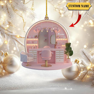 Personalized Makeup Ornament, Artist Christmas Ornament Decor Gift, Cosmetics Ornament Christmas Decor Ornament, Teen Girl, Makeup Christmas