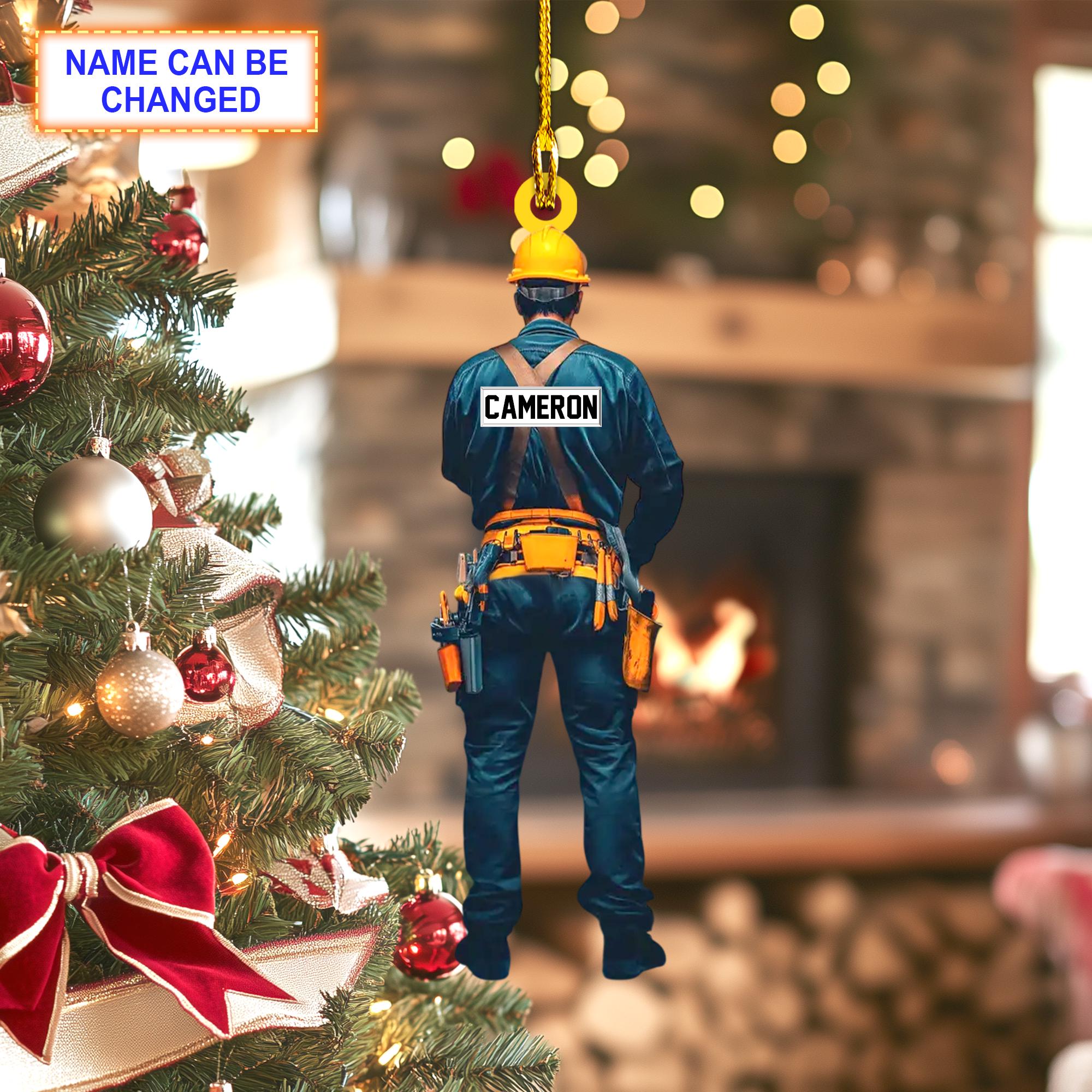 Custom Name Elevator Maintenance Elevator Repair Christmas Ornament, Christmas Tree Hanging Decor, Flat 2D Ornament Acrylic/Wooden