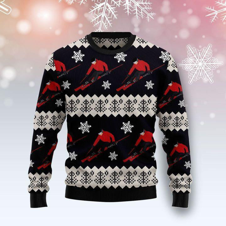 Skiing Ugly Christmas Sweater, Ugly Christmas Sweater, Funny Xmas Sweaters, Ugly Christmas Sweater
