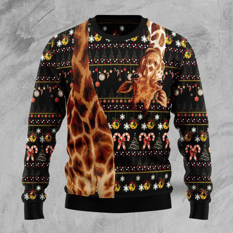 Giraffe Funny Ugly Christmas Sweater, Ugly Christmas Sweater, Funny Xmas Sweaters, Ugly Christmas Sweater