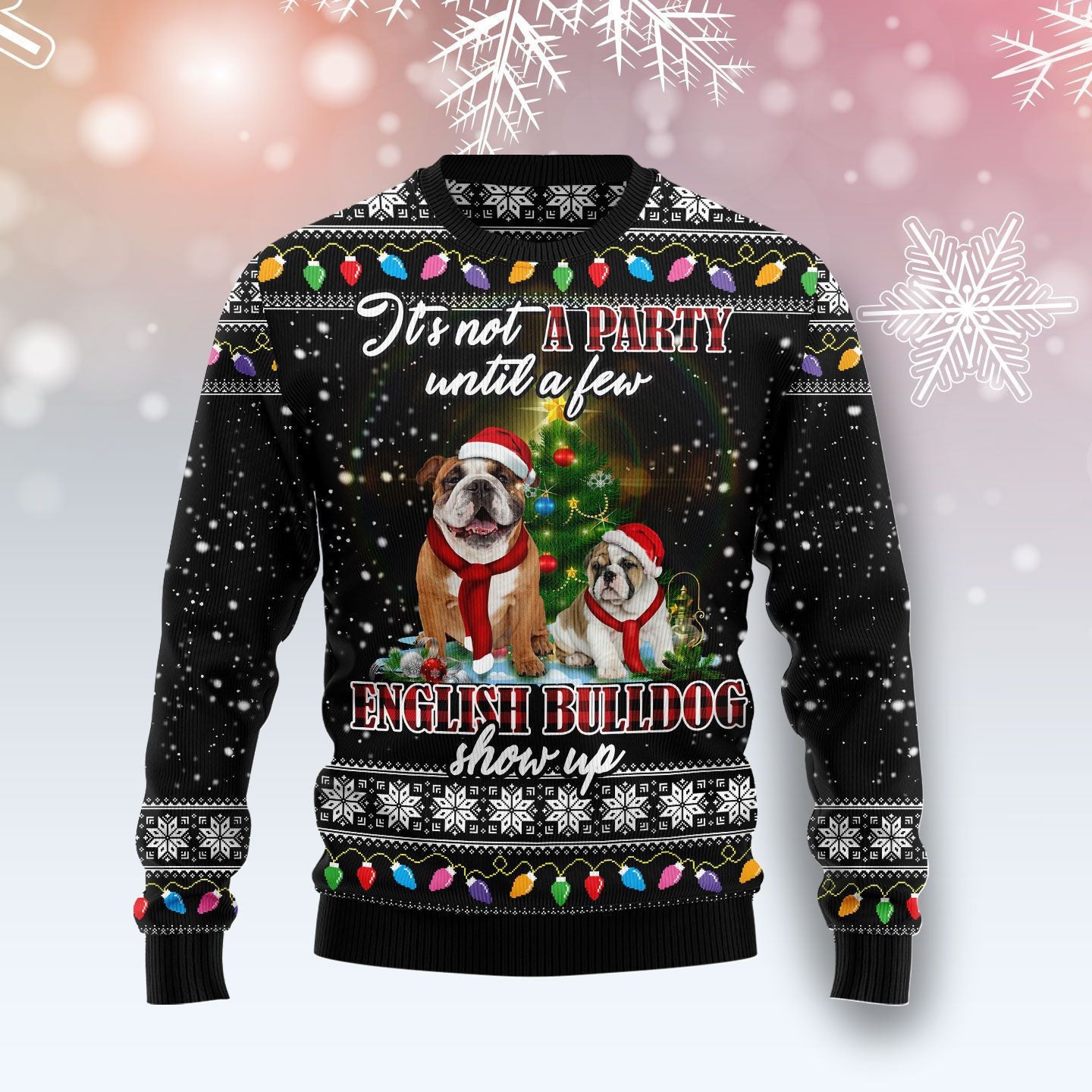 English Bulldog Ugly Christmas Sweater, Ugly Christmas Sweater, Funny Xmas Sweaters, Ugly Christmas Sweater