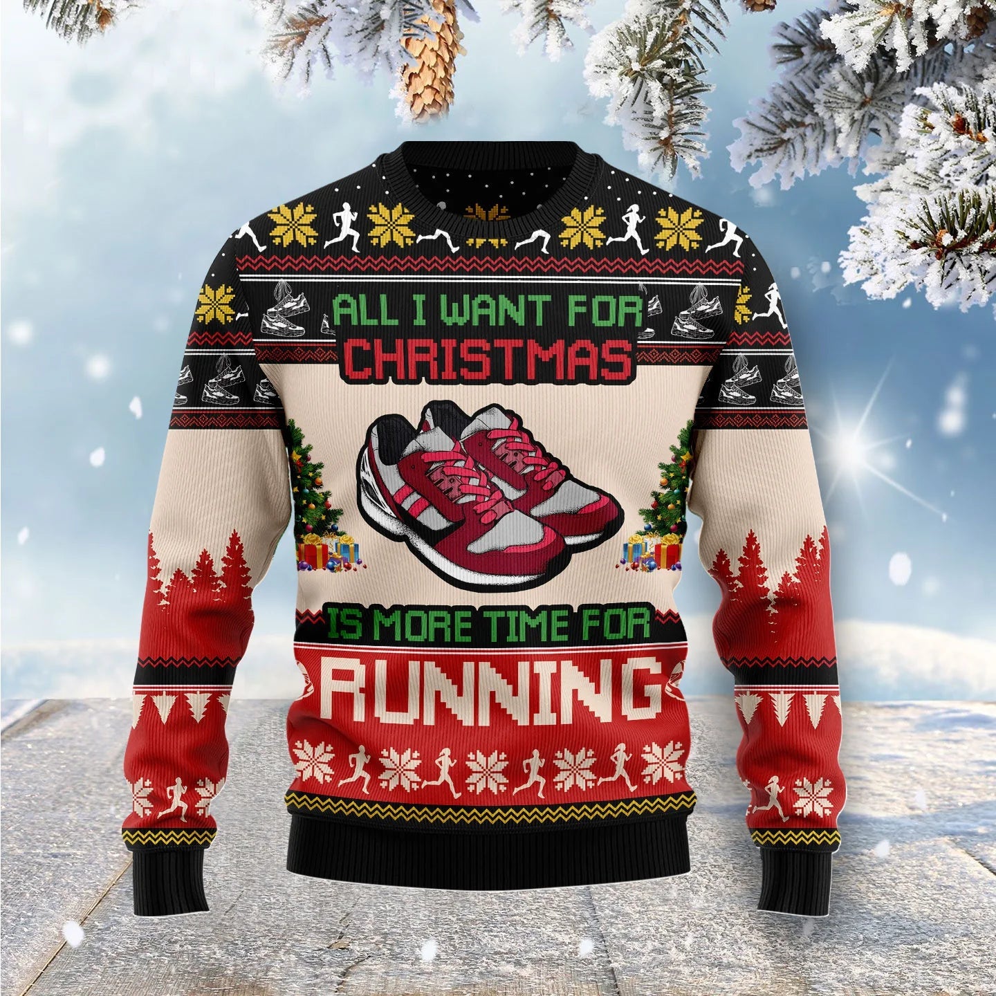 All I Want For Christmas Is More Time For Running Ugly Sweater Partyugly Sweater Ideas, Ugly Christmas Sweater Jumper
