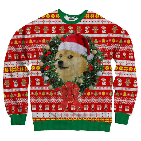 Christmas Doge Ugly Christmas Sweater Jumper For Men And Women, Funny Christmas Sweaters