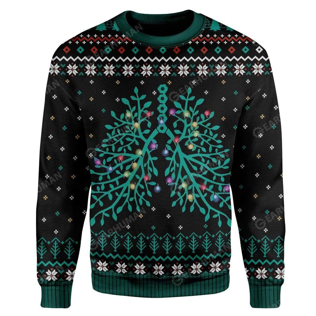 Ugly Respiratory Christmas Lights Ugly Sweater Partyugly Sweater Ideas, Ugly Christmas Sweater Jumper