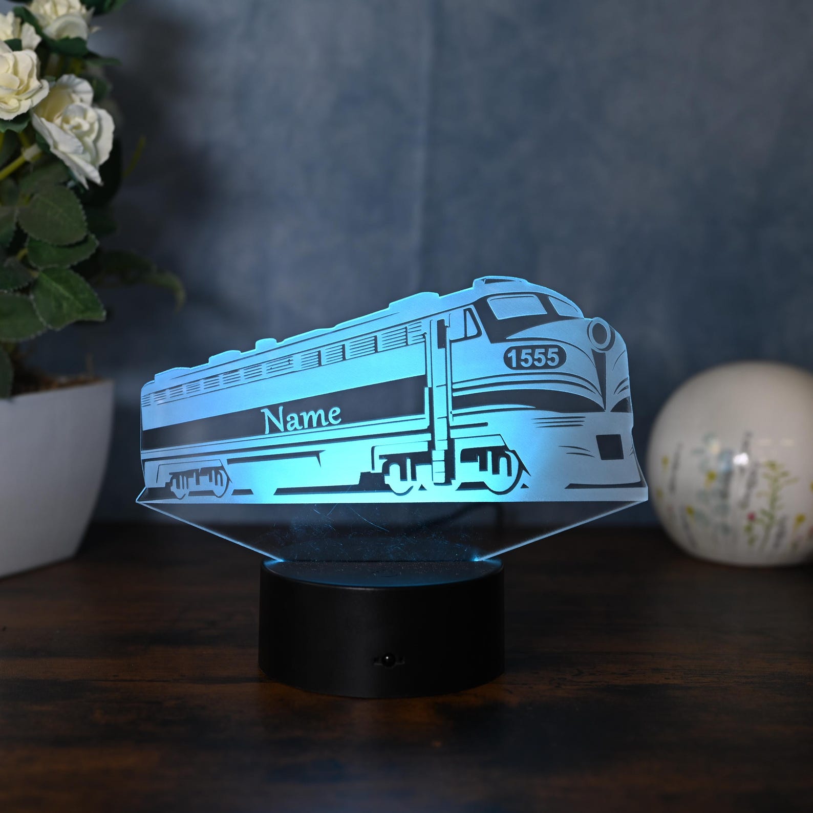 Custom Name Train LED Lamp Personalized 3D LED Sign with Remote Control LED Night Light Decor For Train Fans