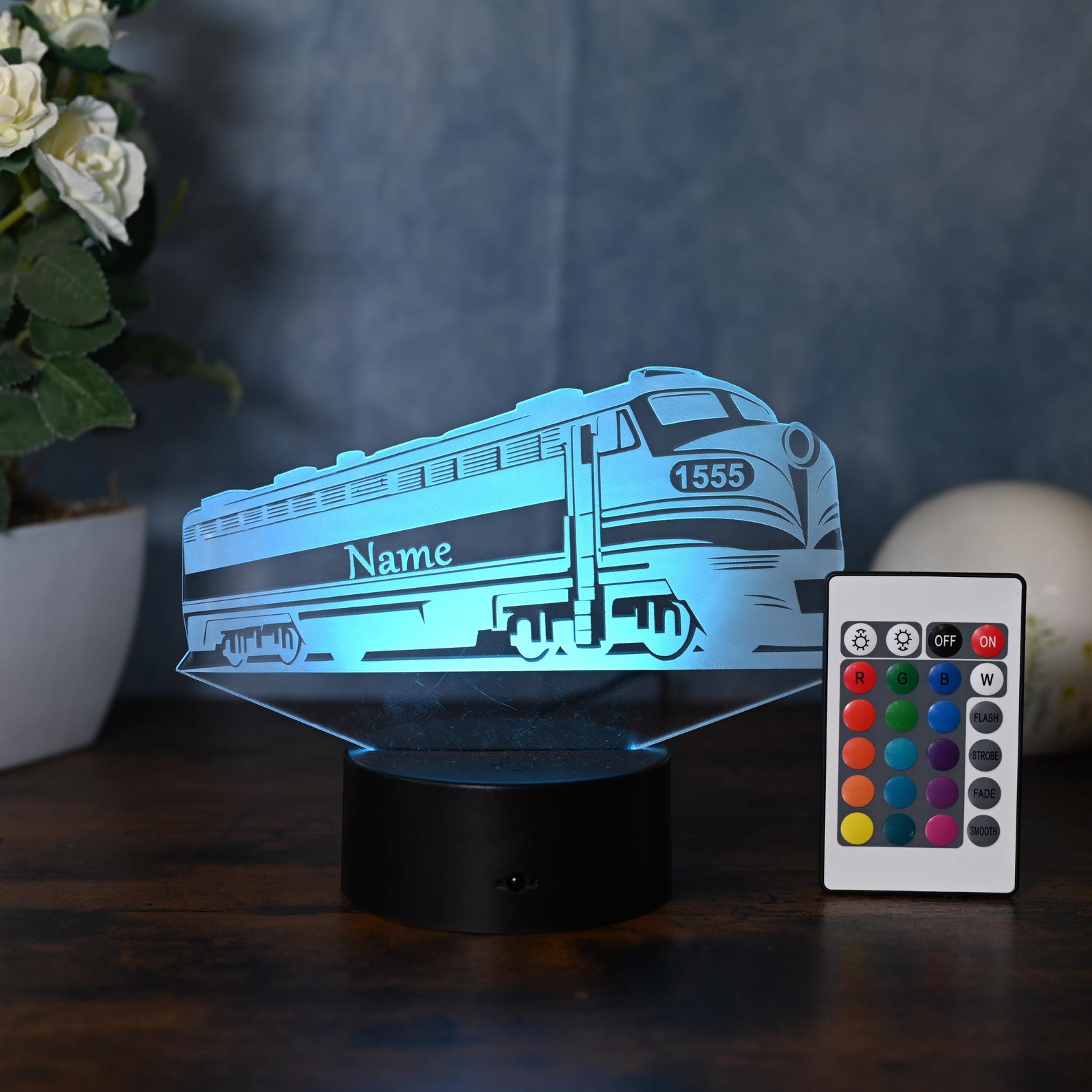 Custom Name Train LED Lamp Personalized 3D LED Sign with Remote Control LED Night Light Decor For Train Fans