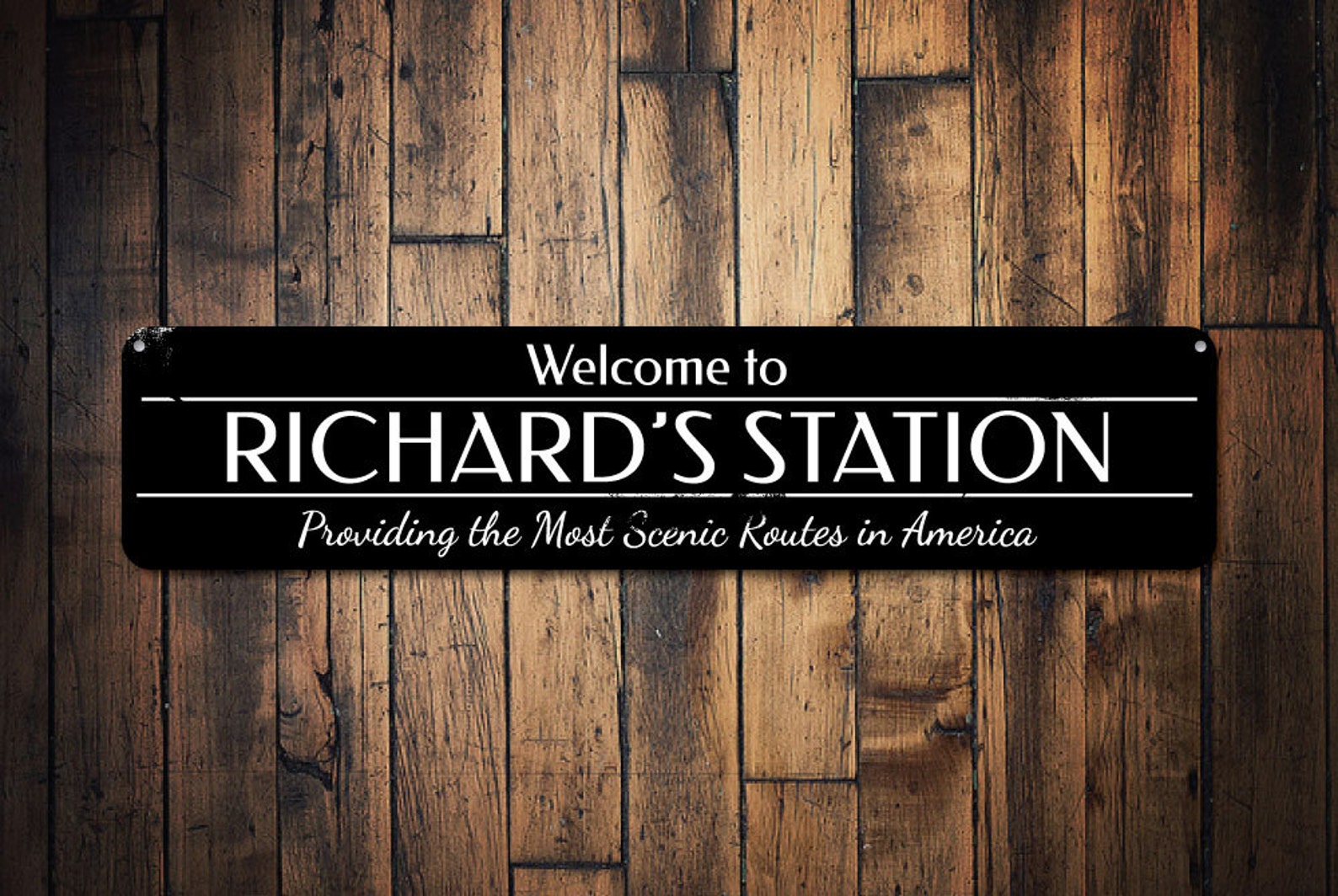 Welcome Train Station Sign, Personalized Most Scenic Routes Sign, Metal Train Man Cave Decor, Gift Idea For Train Room