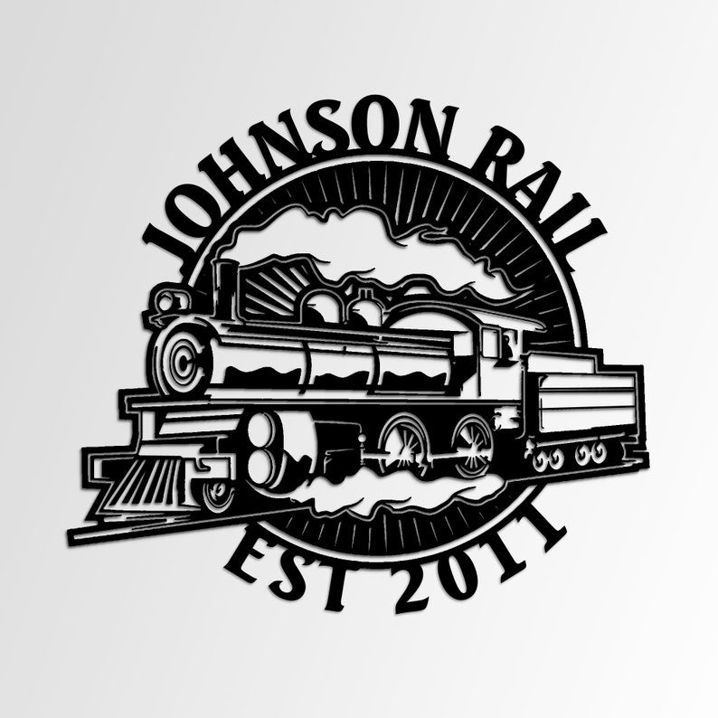 Railspirit Personalized Train Lovers Metal Name Sign, Unique Birthday Gift, Custom Train Metal Name Sign, Outdoor Decor Christmas Gift