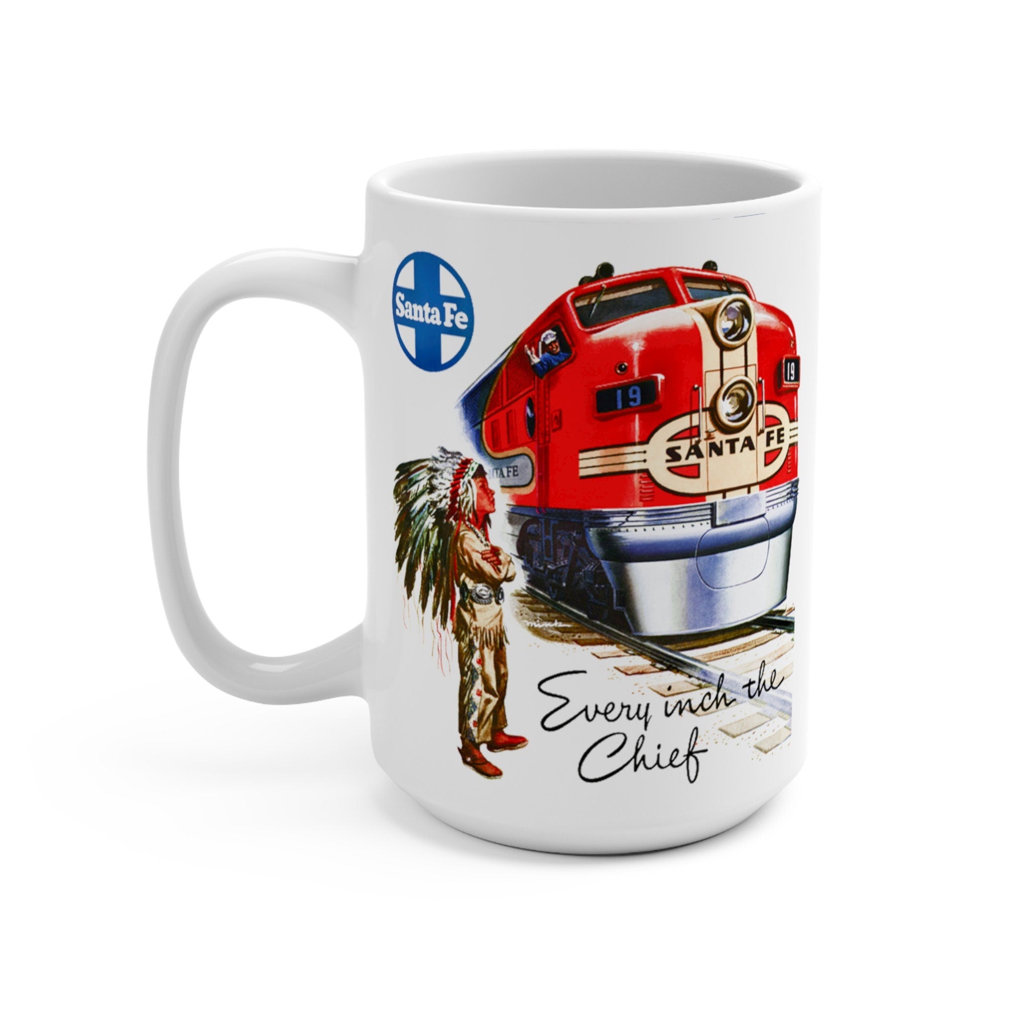 1948 Santa Fe Super Chief Coffee Mug Classic Steam Engine Design