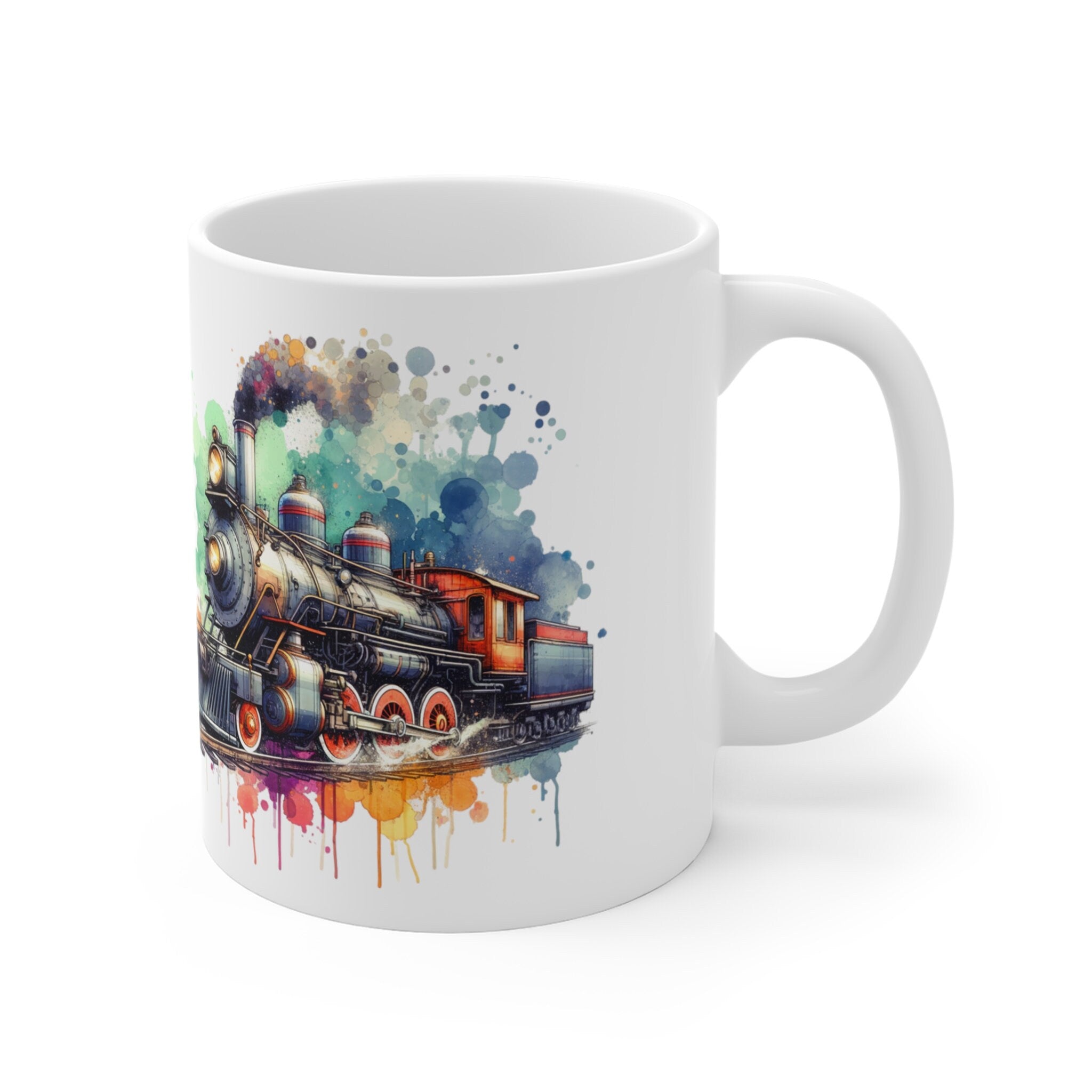Vintage Train Mug Classic Railroad Engine Design For Train Lovers