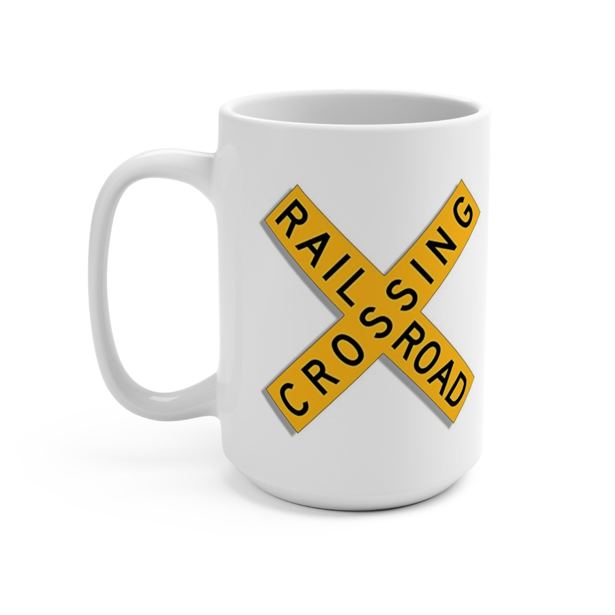 Railroad Crossing Train Coffee Cup Mug Gift For Train Lover