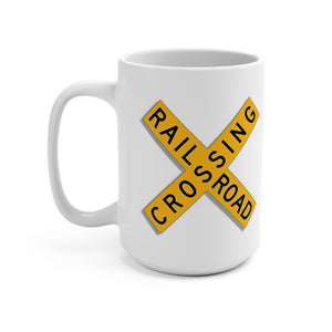 Railroad Crossing Train Coffee Cup Mug Gift For Train Lover