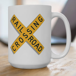 Railroad Crossing Train Coffee Cup Mug Gift For Train Lover